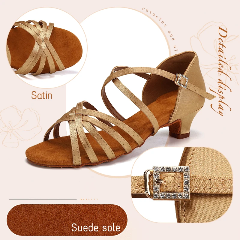 SWDZM-Girls Latin Dance Shoes, Soft Ballroom Shoes, Mulheres, Senhoras, Tango, Salsa, Sandália, Dropshipping