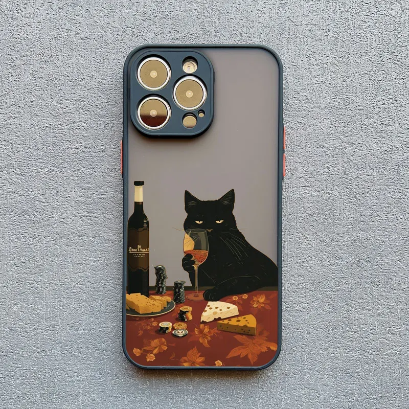 Süße Katze Becher Trinken Paar Handyhülle für iPhone 17 12 11 Pro Max 16 15 14 13 Pro Max Mini X XR X 16 15 Plus stoßfeste Abdeckung – Detail 4