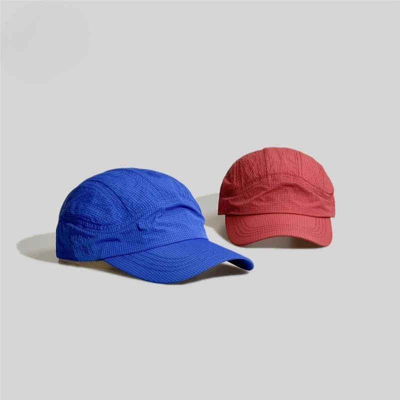 Individuell bedruckte, bestickte, schnell trocknende, dünne karierte Baseballkappe für Sommer und Herbst, Unisex, Outdoor-Lauf-Sonnenschutz-Sportmütze – Detail 2