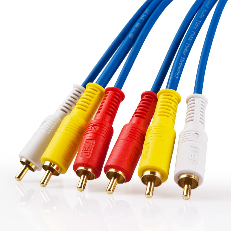

HIFI Audio Video Composite AV Cable 24K Gold Plated 3RCA Male to 3RCA Male OFC for Home Theatre DVD VCD Headphone RCA Cable