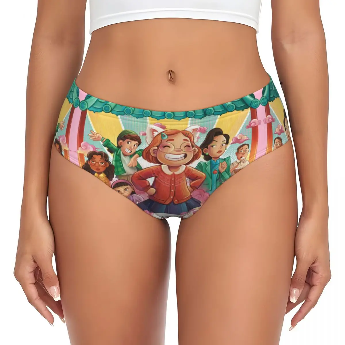 Custom Women's Cartoons Animes Turning Red Panda Panties Underwear Female Stretch Briefs Underpants