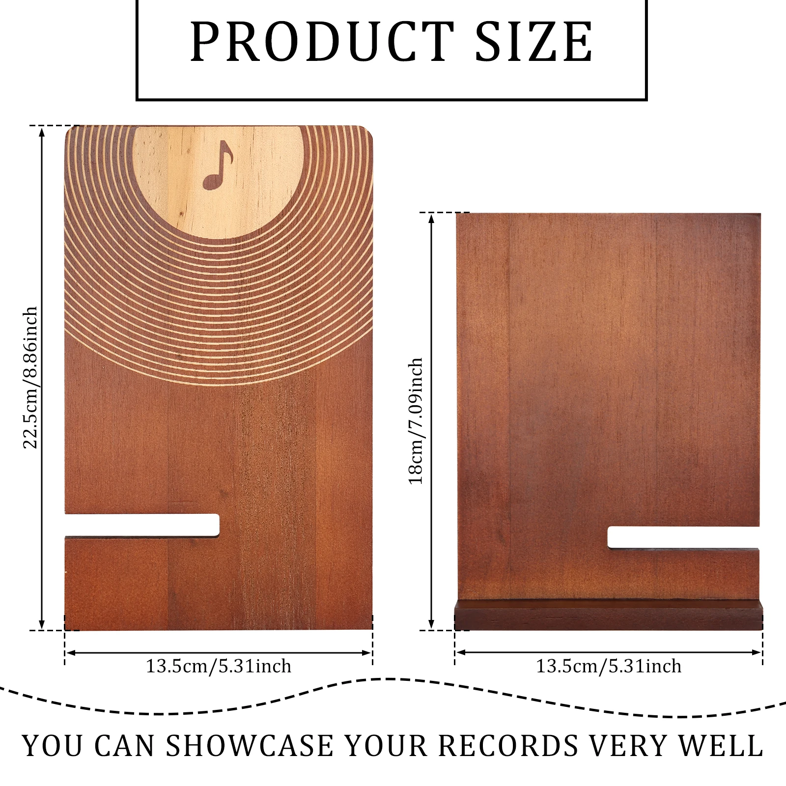 Now Playing Vinyl Record Stand Wood Vinyl Record Holder Vintage Record Holder Stand Record Holder Display for LP Enthusiasts