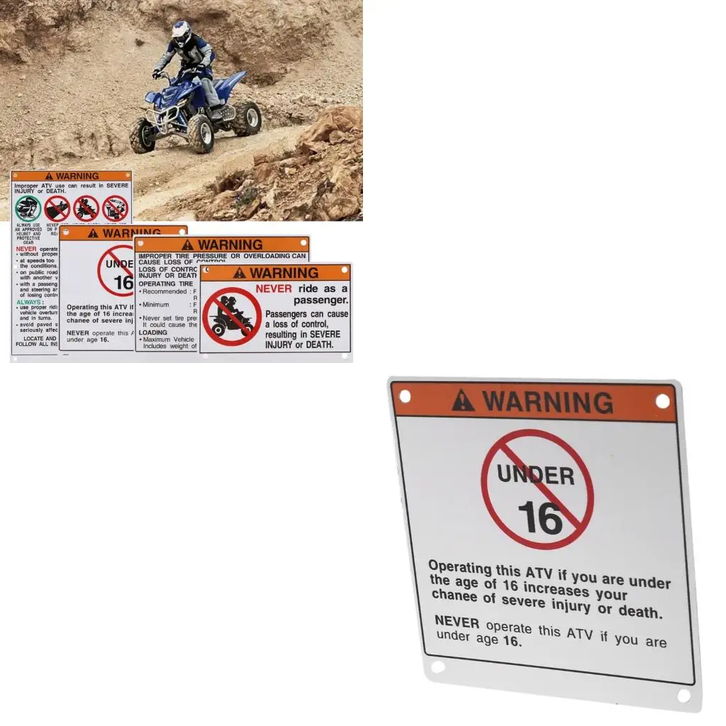  Heavy Duty Motorcycle Warning Warning Decals Stickers Metal Label 5FE215680100