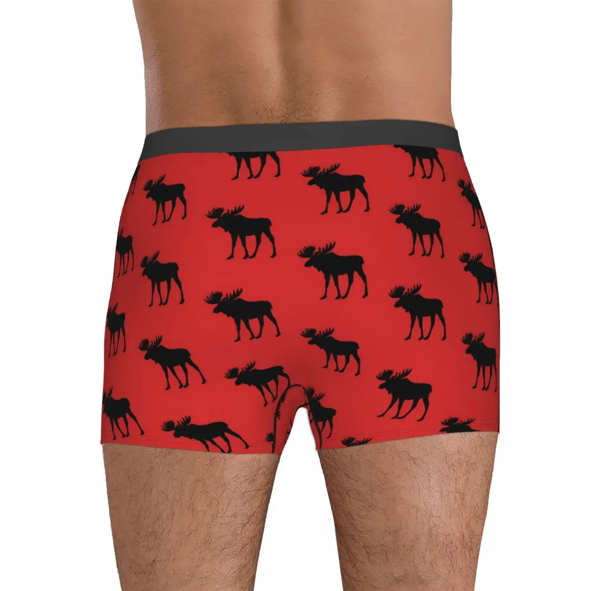 Silhouette Antler Deer Underwear Animal Hunting Print Boxer Shorts High Quality Men Panties Comfortable Boxer Brief Gift