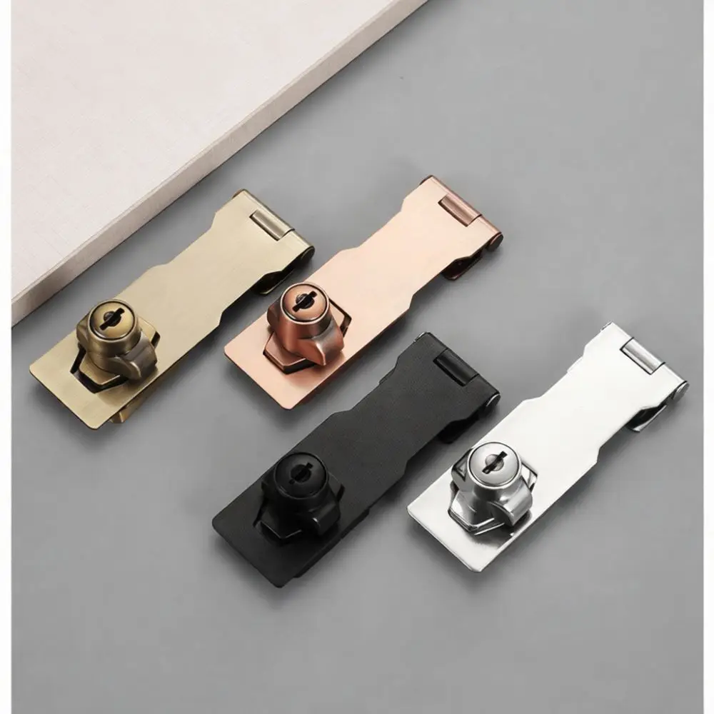 Thickened Stainless Steel Door Hasp Latch With Keys Security Padlock Staple For Home Cabinet Drawer Gate Hardware Protection