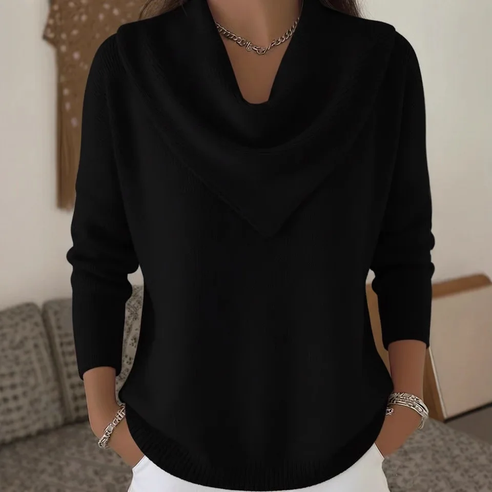 Ropa de mujer Pulls Femmes suéter de mujer 2025 Otoño e Invierno para mujer nuevas camisetas y suéteres de manga larga de Color sólido ropa