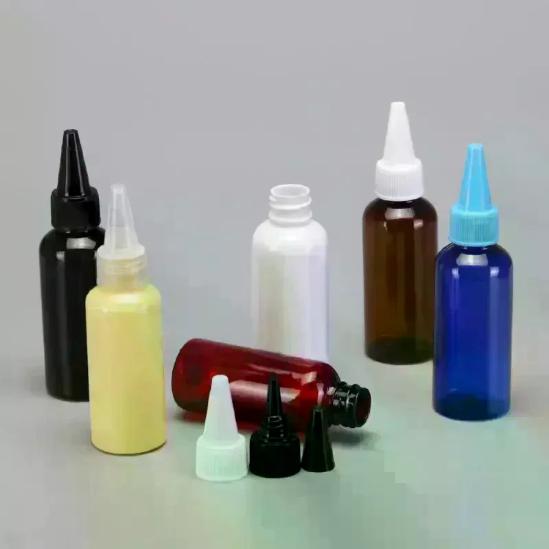 10Pcs Squeeze Pointed Tip Plastic Bottle Leak Proof Screw Cap Liquid Dispensing Container For Ink Glue Cosmetic Craft DIY Use