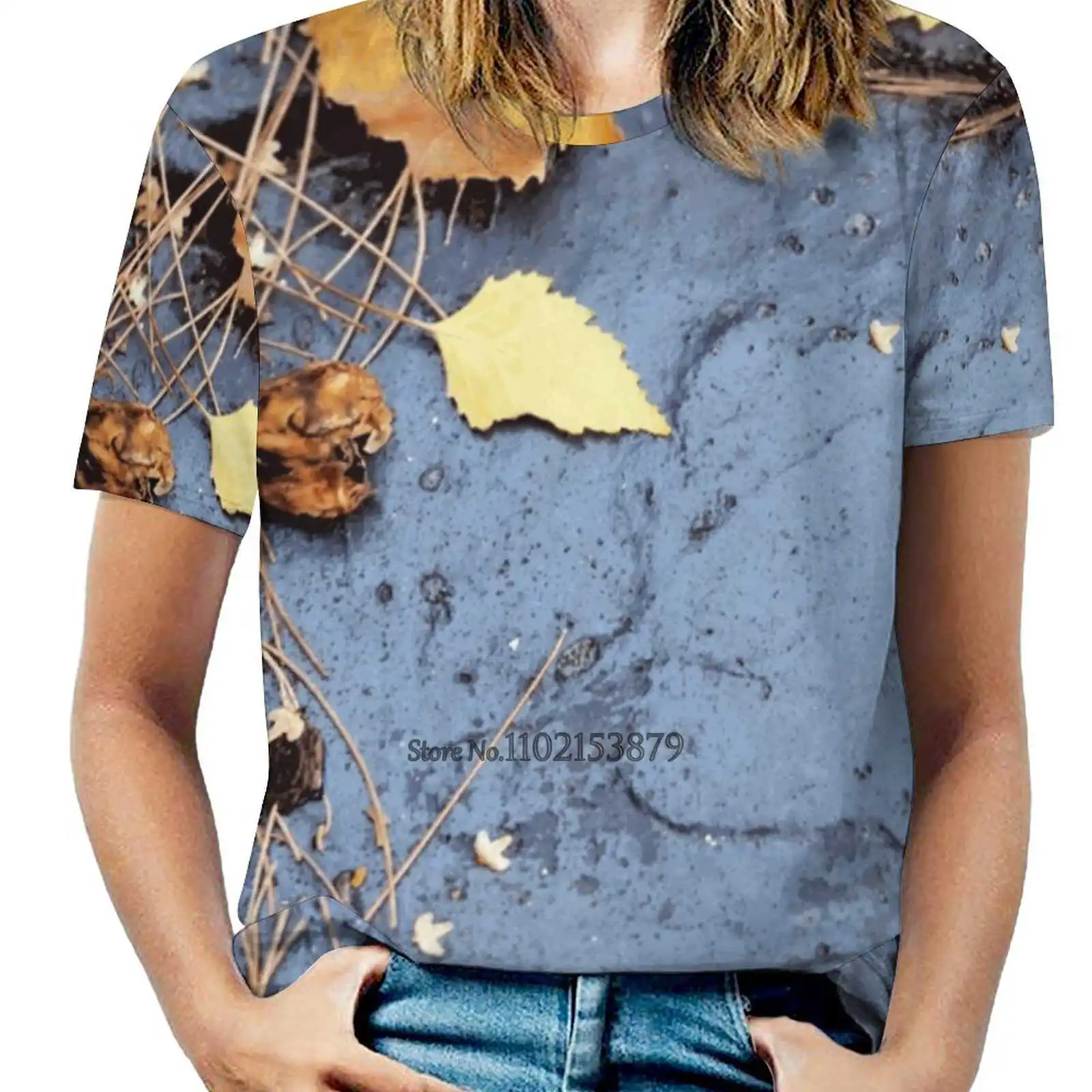 Fairy Dust Woman Tshirts Printed Tops Zipper V-Neck Top Fashion Graphic T Shirt Leaves Fairy Dust Still Life Karen E Camilleri image 5