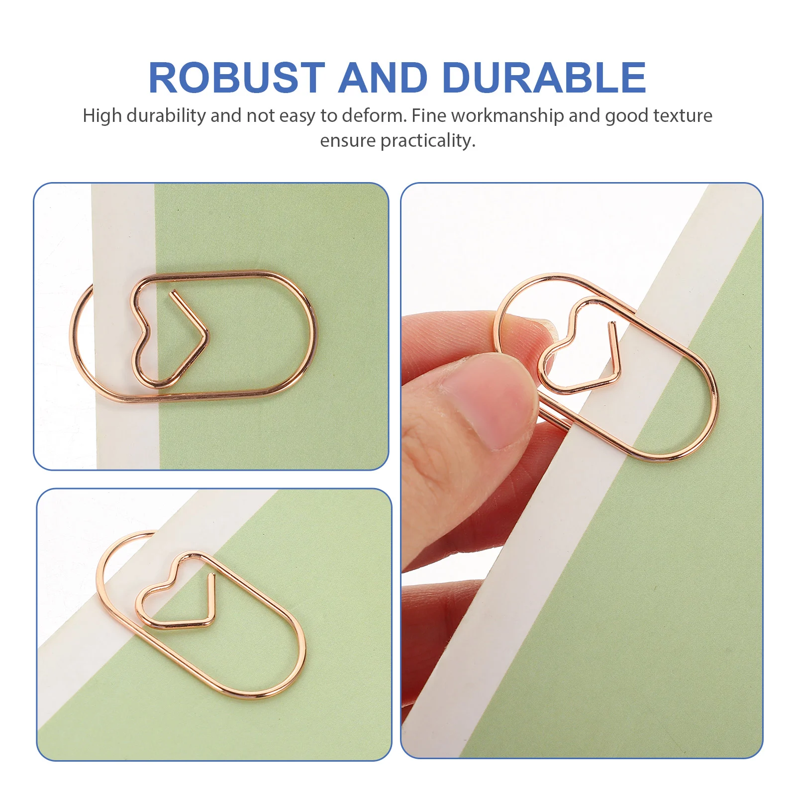 100 Pcs Paper Clip Cable Clips Adhesive Gold Office Small Document Knitting Unique Shaped Multi-use Fine Student