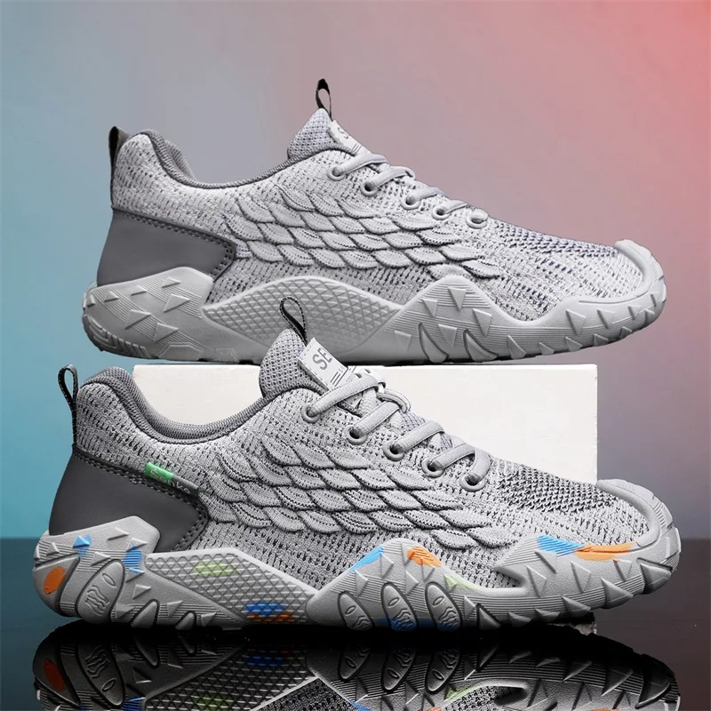  Men Casual Sneakers Breathable Hiking Shoes Wide Toe Non‑Slip Wear‑Resistant Outdoor Trekking Climbing Walking Sport Footwear