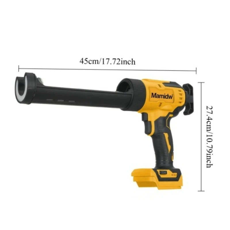 High Thrust Cordless Caulk Gun, 6-Speed Anti-Drip Electric Sealant Gun with LED Light & 180MM Long Stroke, Pure Copper Motor Handheld Power Tool for Construction Sealing, Tool Only Fits Dewalt 20V Battery