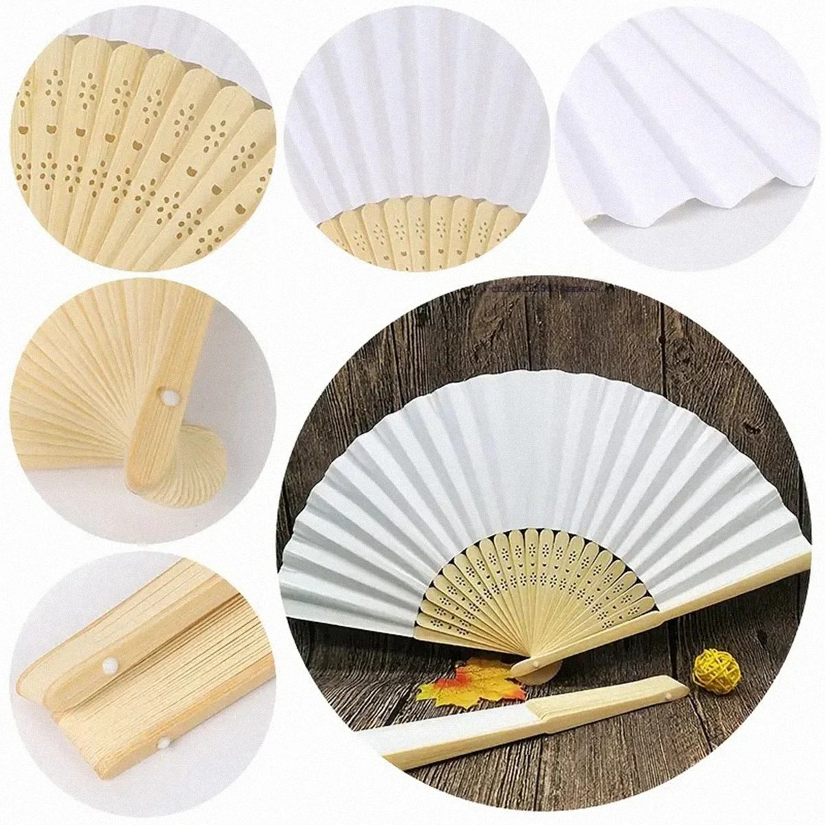 5/10/20 PCS Personalized Engraved White Folding Elegant  Hand Fan with Gift bag Wedding & mariage abanicos para boda