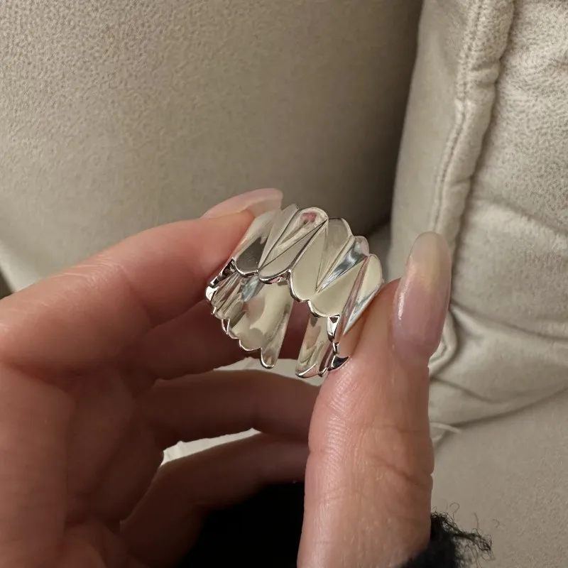 

Кольцо Baizhe из стерлингового серебра S925, корейская версия, нишевый дизайн, обручальное кольцо для тяжелой промышленности, серебряные ювелирные изделия, оптовая продажа