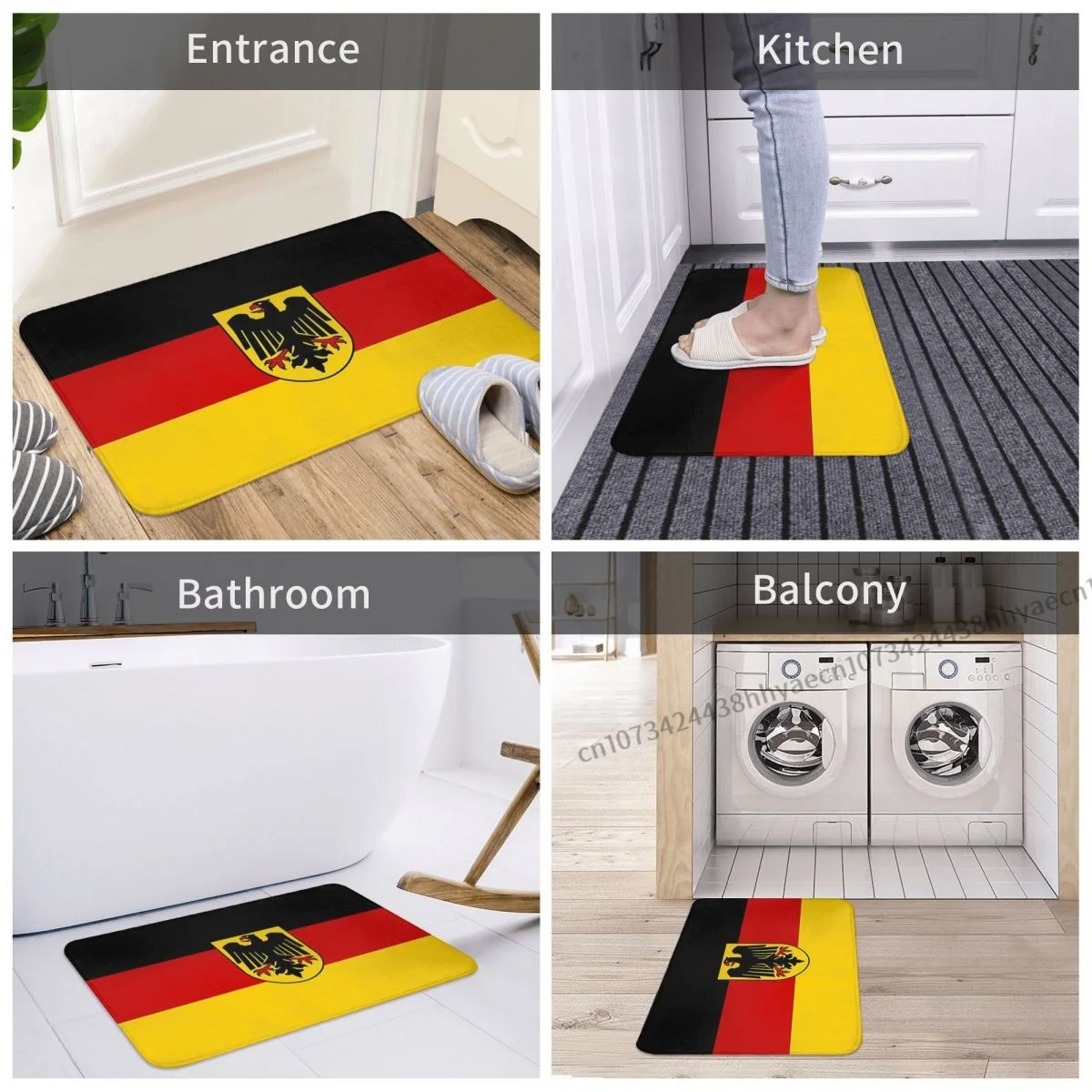 Flag Non-slip Doormat Bath Mat German State Hallway Carpet Entrance Door Rug Home Decorative