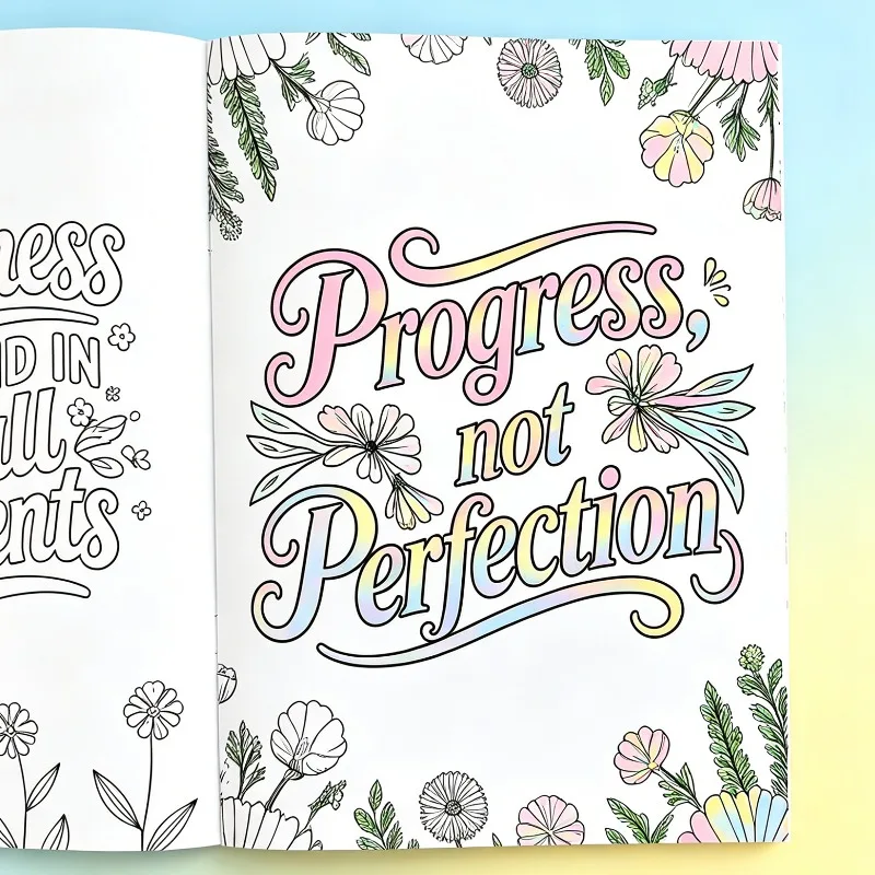 Artistic and Creative Decompression Graffiti Art Book Adult Mental Health Coloring Book 32 Motivational Words Cheer Yourself Up