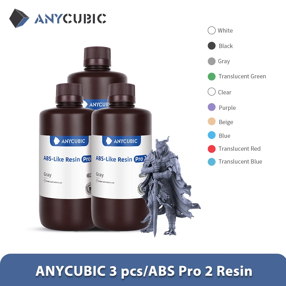 Newest 3pieces/lot Anycubic ABS Like+ 3d Resin High Precision UV 405nm For LCD SLA DLP Anycubic Photon Resin 3d Printer