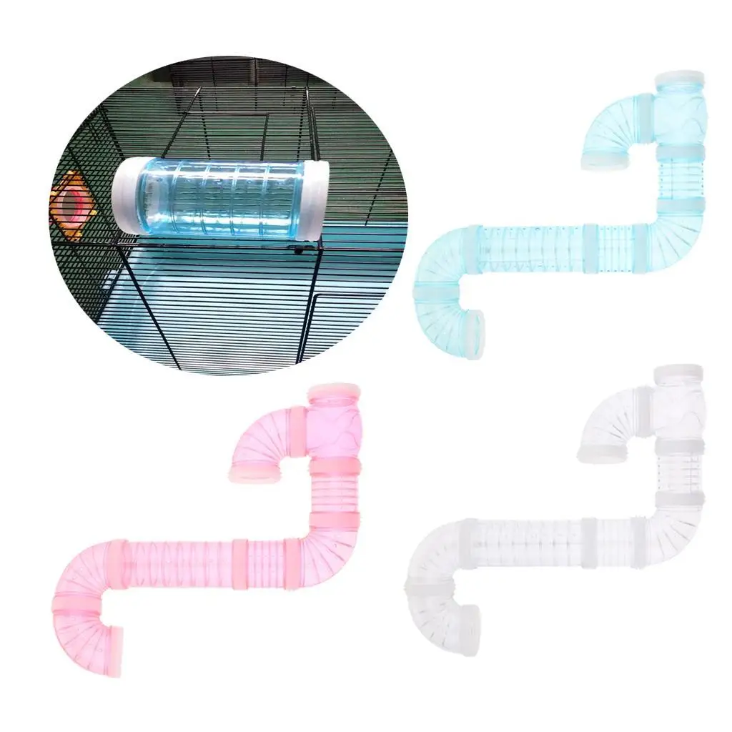 Ventilated Hamster U Pipe Tunnel External Connected Tube Toy for Small Pet Gerbil Guinea Pig Mouse Habitat