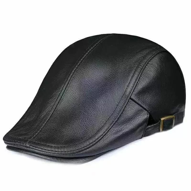 cowhide-duckbill-cap-–-all-season-soft-leather-hat-for-middle-aged-and-elderly-men-vintage-gentleman’s-cap-casual-duckbill-cap