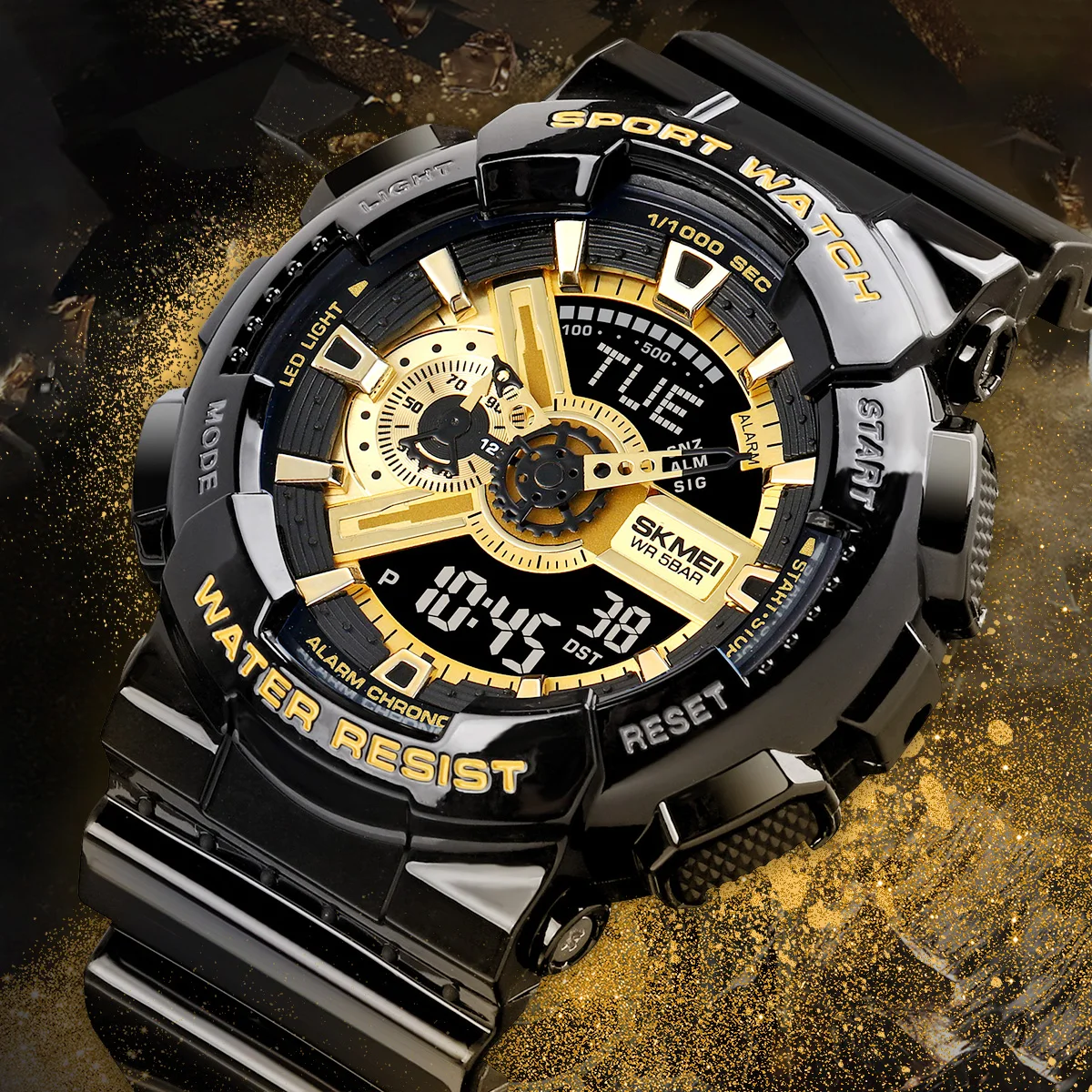 SKMEI World Time LED Light Electronics Watches للرجال والنساء ساعة كوارتز رياضية مقاومة للماء ساعات المعصم Horloges Mannen