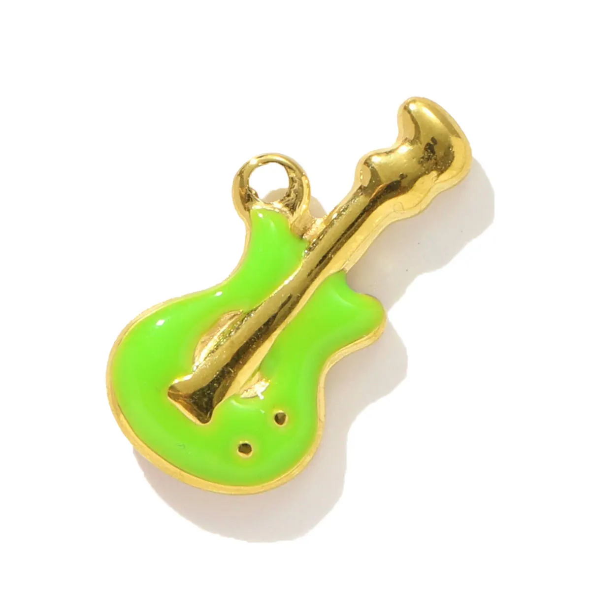 3Pcs/Lot Stainless Steel Violin Heart Charms Enamel Pendants For DIY Making Earring Necklace Jewelry Accessory Wholesale