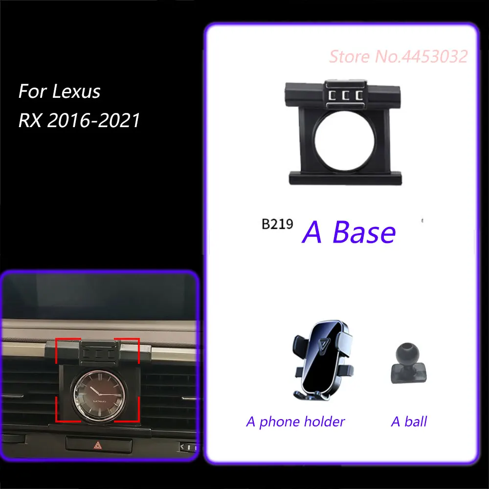 

1 Set Car Phone Holder And Base For Lexus RX 330 350 300 400h 2016-2021 Stand Rotatable Support Horizontal Bracket Accessories