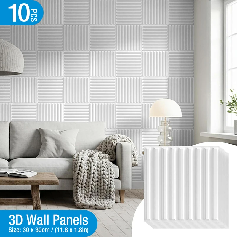 10pcs 30x30cm 3D Art Wall Panel background wall decoration exterior 3D wall Sticker suitable room bathroom ceiling hotel office