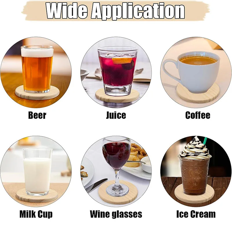 Набор из 5 предметов, незаконченные круглые деревянные подставки для поделок и домашнего декора своими руками - диаметр 4 дюйма, материал из натурального дерева для рисования