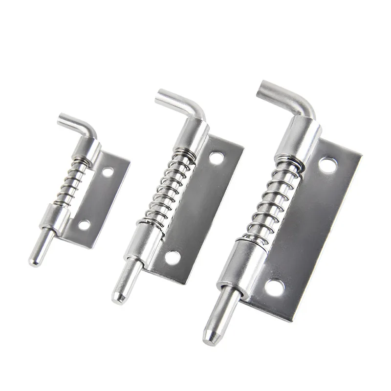 

Stainless steel Spring Loaded Metal Security Barrel Bolt Latch Silver Tone Spring Latches Door Cabinet Hinges Home Hardware