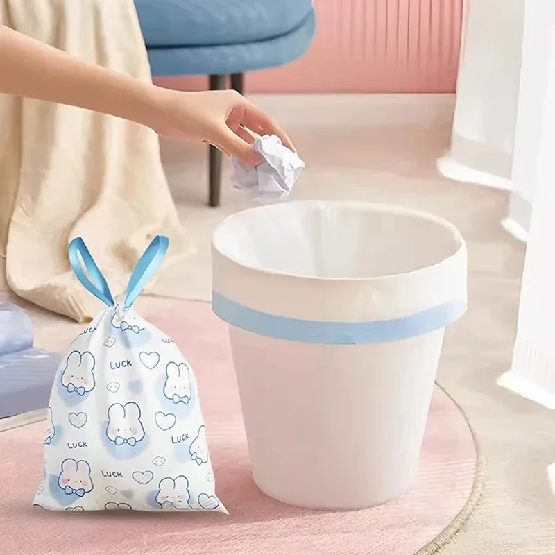 Bolsas de basura desechables con cordón: gran capacidad de 30 litros, reforzadas para residuos húmedos, ideales para dormitorio o apartamento