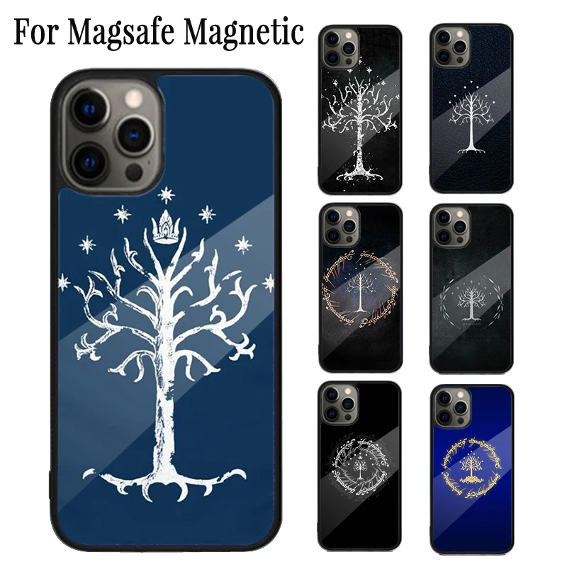 Tree Of Gondor Lotrs Magnetic Phone Case Coque For iPhone 16 15 14 Plus 13 12 Mini 11 Pro Max Magsafe Wireless Cover Capa