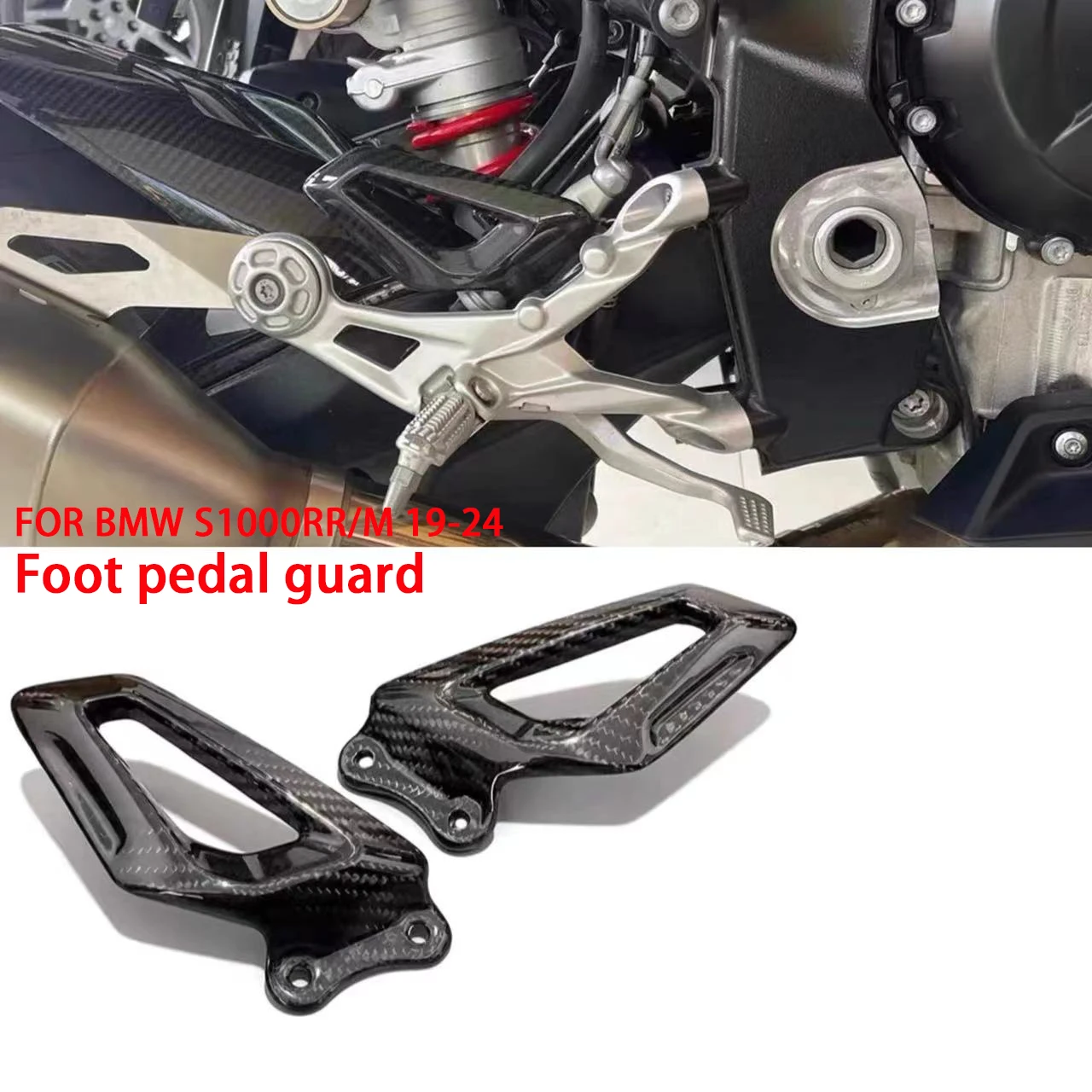 

S1000RR Carbon Fiber Motorcycle Accessories Heel Plates Guards Footrests For BMW S1000 RR M1000RR 2019 2020 2021 2022 2023 2024