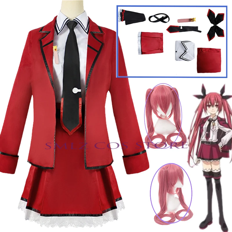 Kotori Itsuka Cosplay Anime DATE A LIVE Kostüm Damen Rot JK Schuluniform Halloween Party Rollenspiel Rock Kleid Outfit