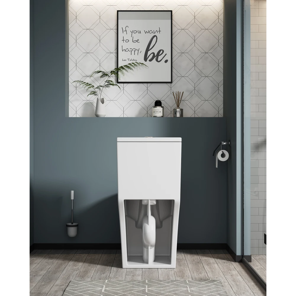 1.1/1.6 GPF Elongated Comfort Height Floor Mounted One-Piece Toilet, CUPC Certified, WaterSense Cetified, Ceramic, White Color, Soft Close Seat