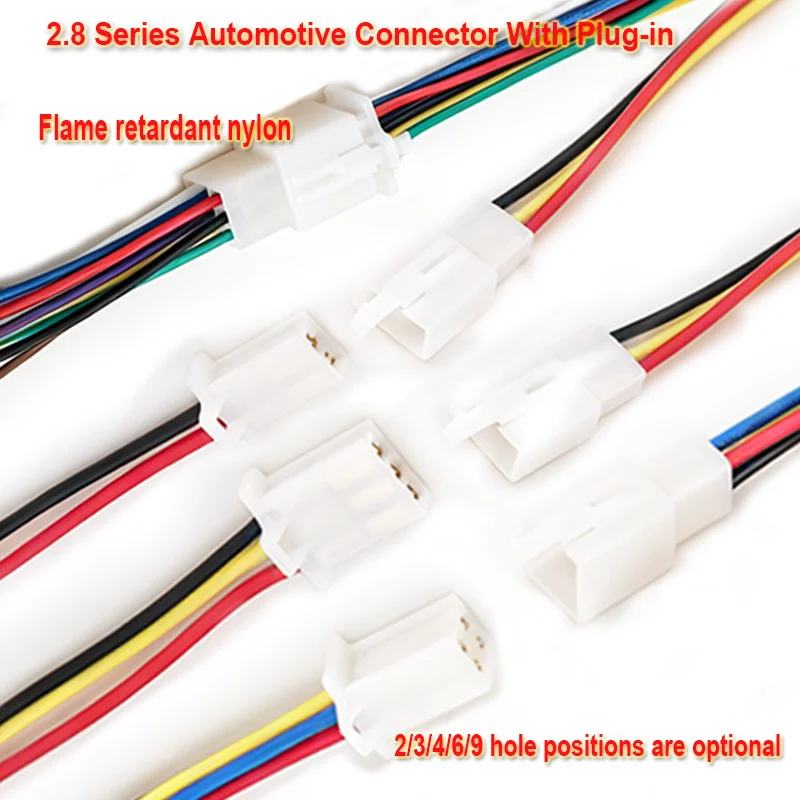 

2P 3P 4P 6P 9P Car Connector Motorcycle Harness Plug 2.8mm Connector Male And Female Docking Plug Connection Wire