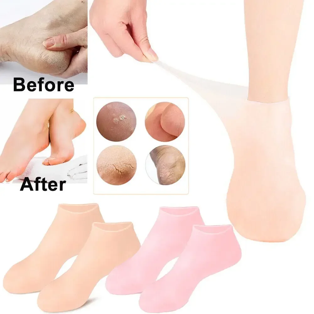 

2pcs Foot Care Socks Exfoliating and Preventing Dryness Spa Silicone Socks Moisturizing Gel Socks Protector Foot Care Tools