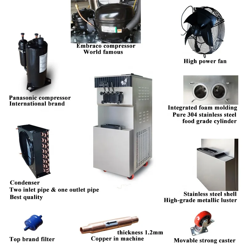 Negozio di alimentari Macchina per gelato multipla che vende macchina elettrica per gelato soft automatica