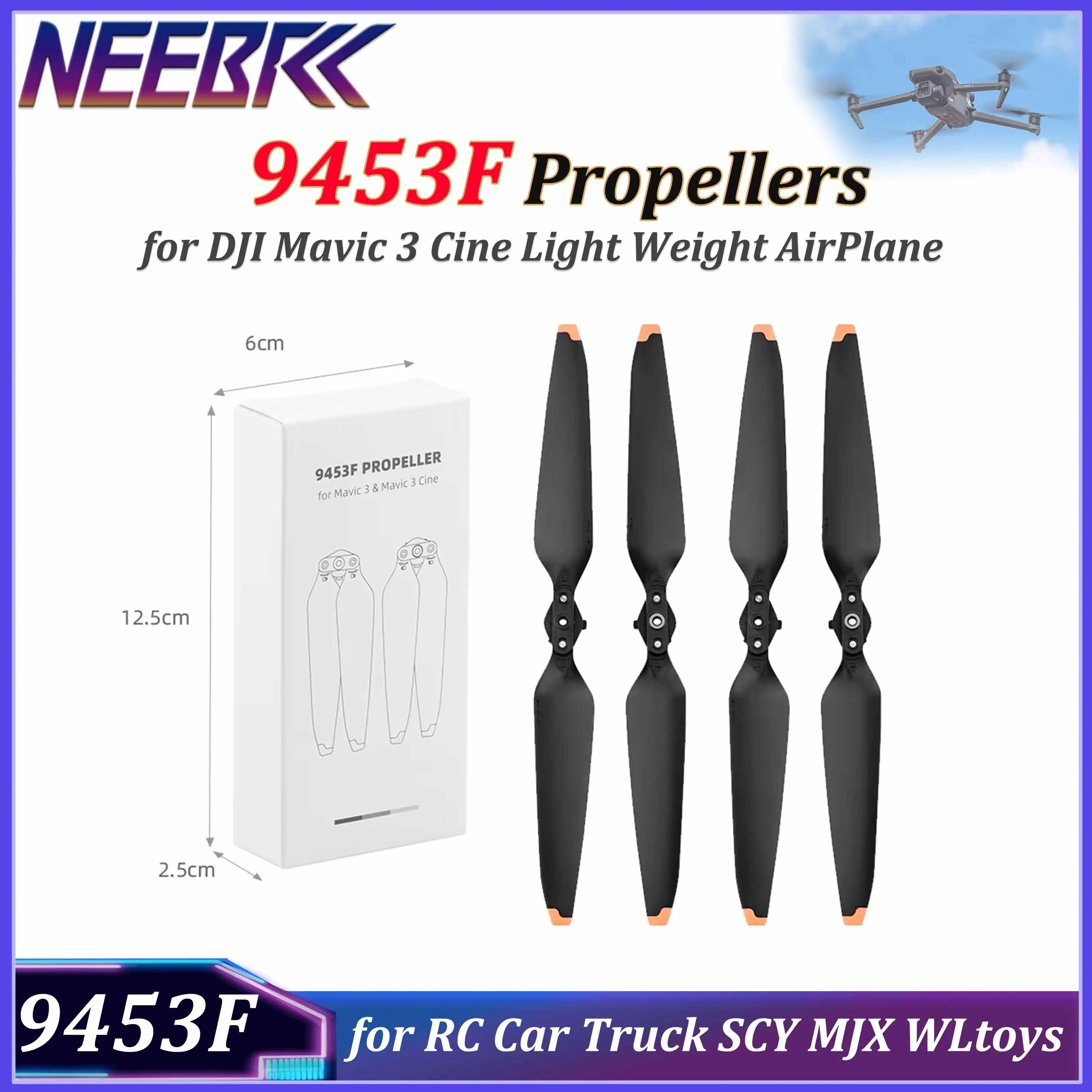 9453F Foldable Propellers Portable Props Blade Low Noise for DJI Mavic 3 Mavic 3 Cine Light Weight Plane Replacement Spare Parts