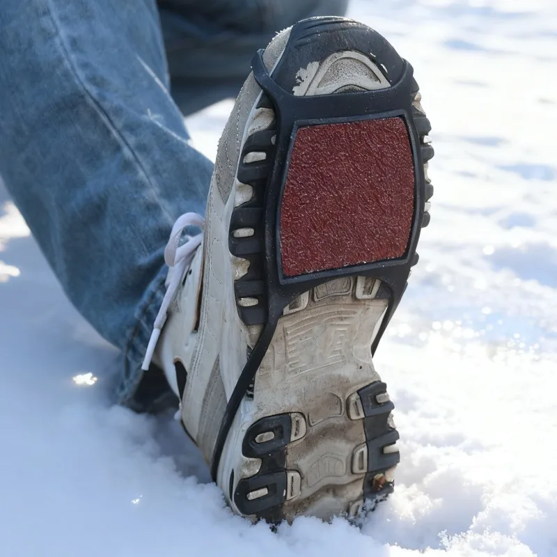 Противоскользящие ледяные когти с грубым песком для зимней уличной прогулочной обуви, нескользящая безопасная универсальная силиконовая марля, материал