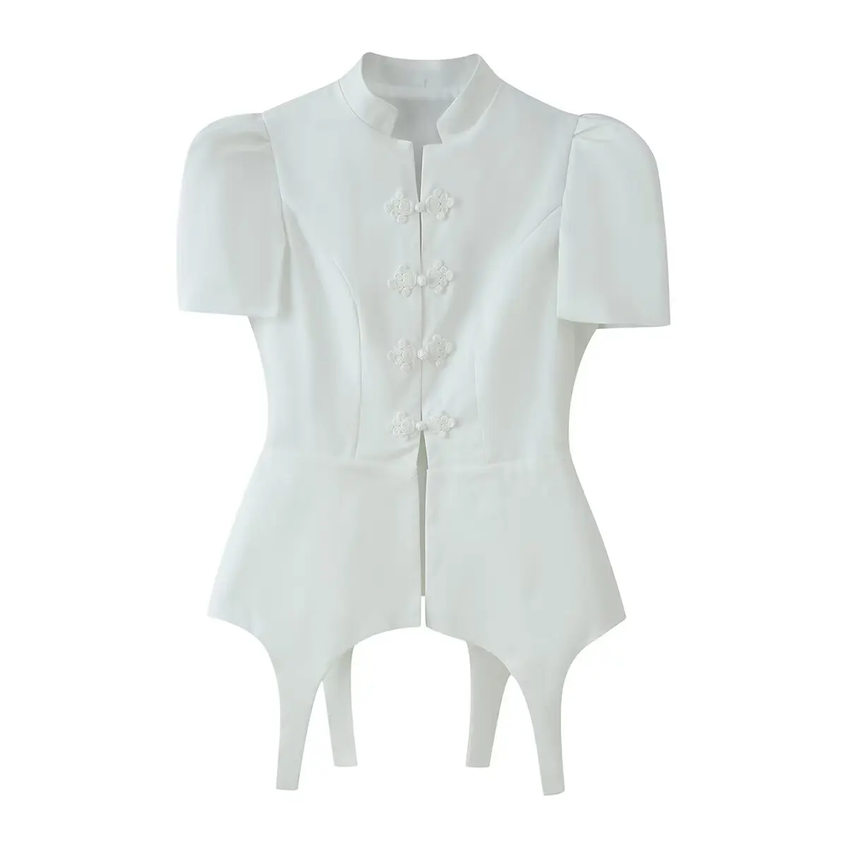 Fashionable ZR Summer New Women's Suit Short Sleeve Button Stand Collar Shorts Set Traditional Chinese Embroidery Two-Piece O...