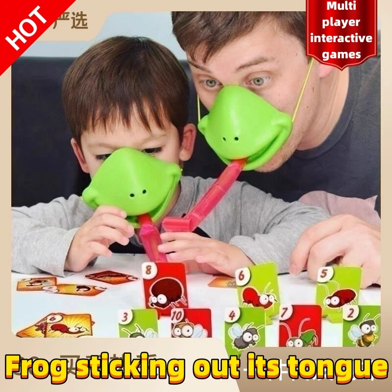 

Hot Frog mouth Take Card Tongue Tongue Funny Board Game For Family Party Be Quick To Lick Cards Set toys festival Kid gift Toy