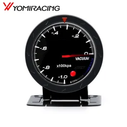 60MM Racing Auto Vacuum Gauge Meter Black Face With White Lighting Car Vacuum meter with sensor