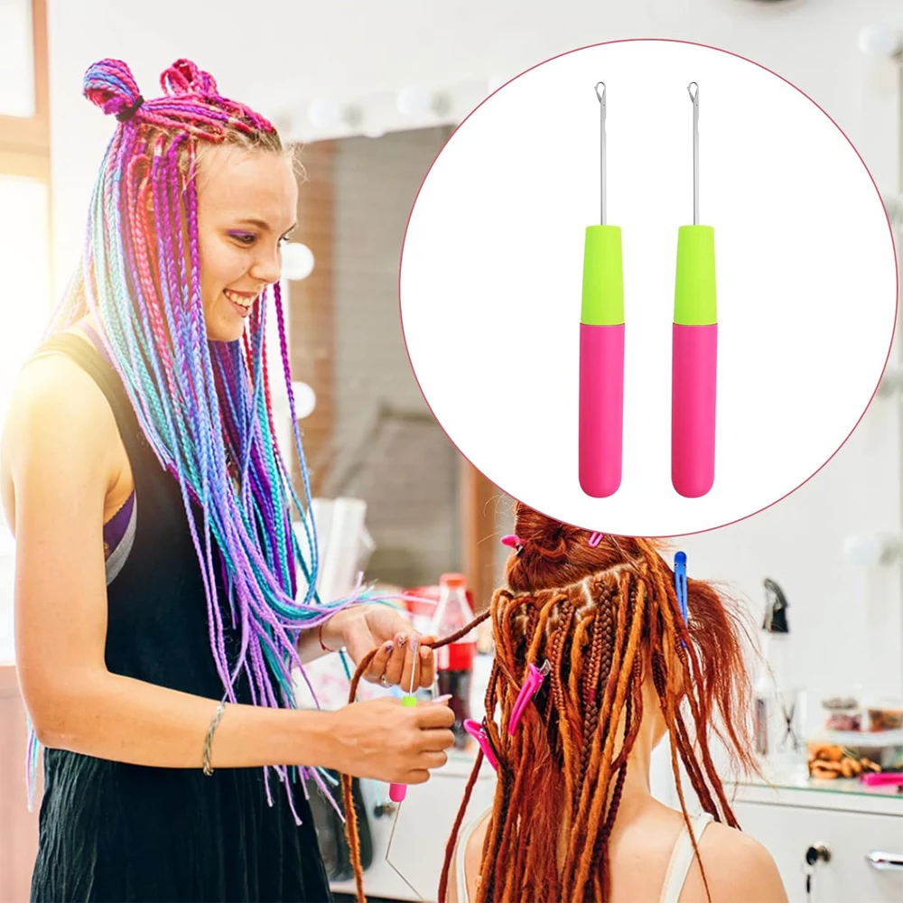 Plussignature البلاستيك إبرة كروشيه لصنع شعر مستعار كروشيه هوك إبرة ل Dreadlock الشعر النسيج متماسكة جديلة 1 قطعة مزلاج إبرة الكروشيه