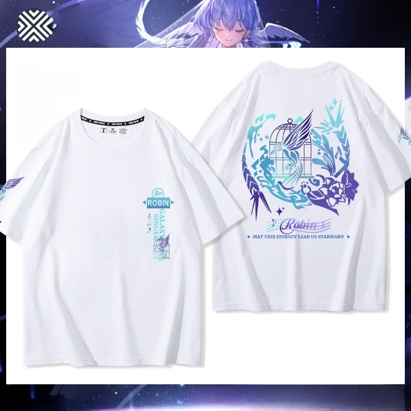 

Молодежная футболка Derivative Star Rail ort Sve ex, одежда для косплея, хлопковая круглая футболка с изображением птицы