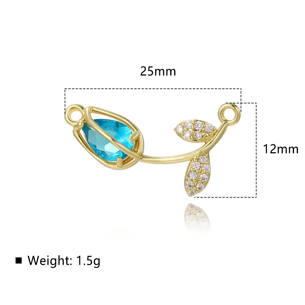 5 Fashion Trends Hot Sale Tulips Flowers Double Hole Connectors DIY Bracelets Necklace Jewelry Assembly Accessories Materials