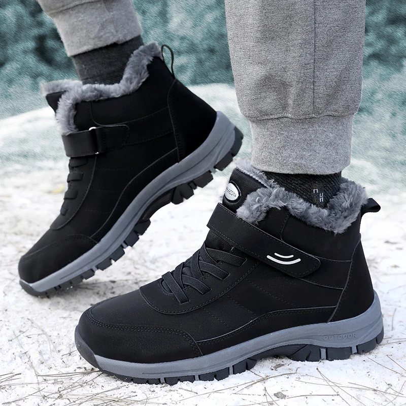 Men Top Quality Casual Snow Boots Men Waterproof Warm Winter Shoes Men Hiking Boots Outdoor Climbing Sneaker Man Trekking