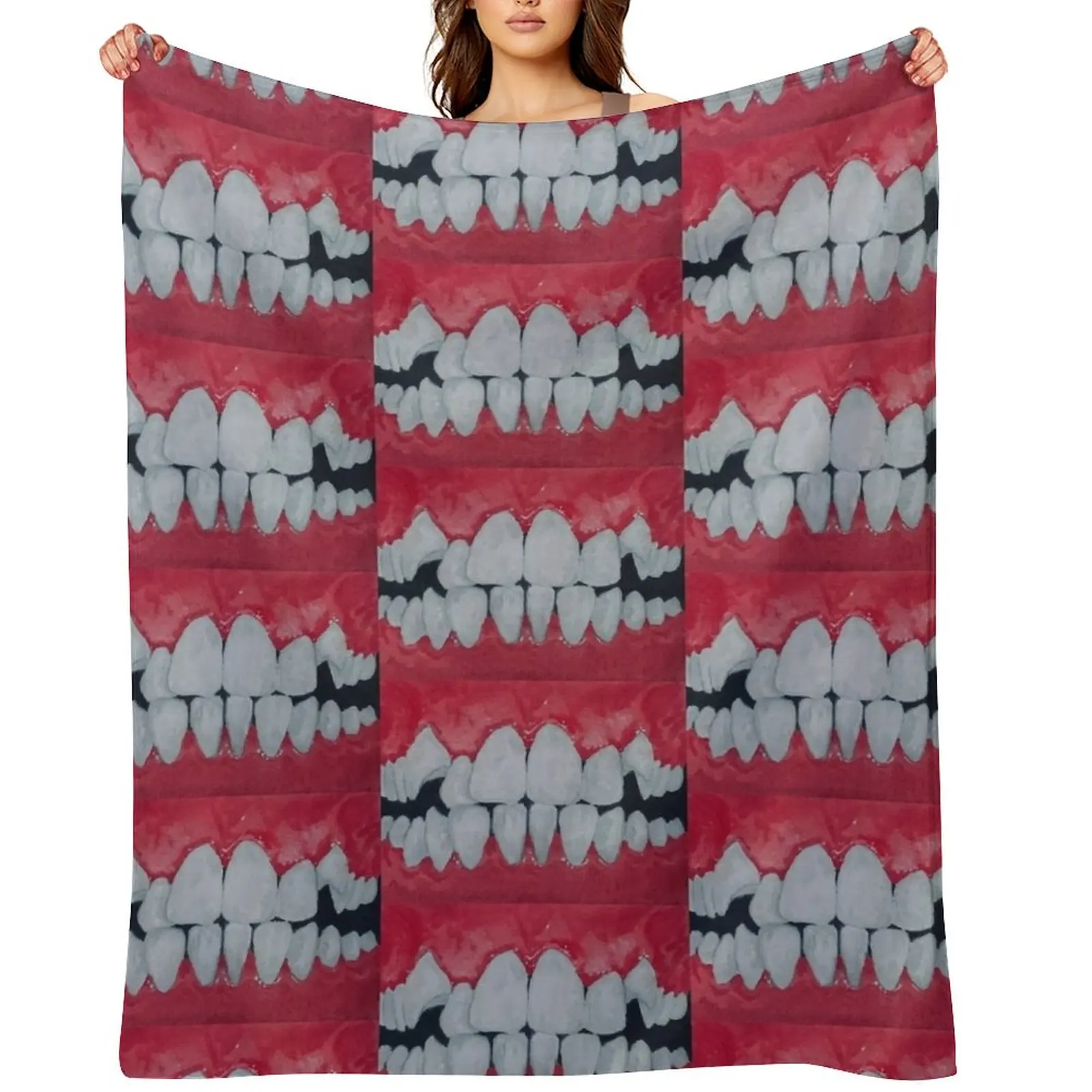 

Teeth Throw Blanket for babies Warm For Decorative Sofa Flannels Blankets