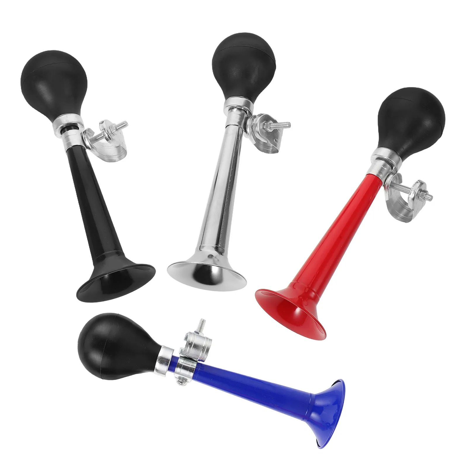 

4Pcs Bike Horn Loud Squeeze Bulb Metal Air Horns for Bicycle Handlebar Cycling Safety Accessories