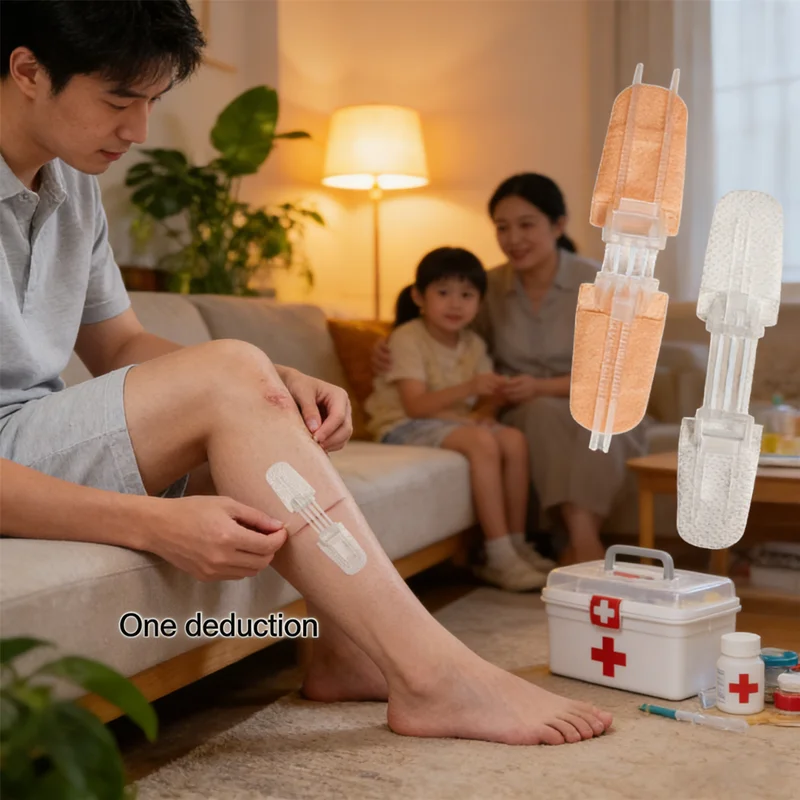 Parche de Cierre de Heridas con Sutura Tipo Zip, Alternativa a Steri-Strip, Mantiene los Bordes Unidos para una Limpieza, Reduce Cicatrices, Portátil para Botiquín de Primeros Auxilios