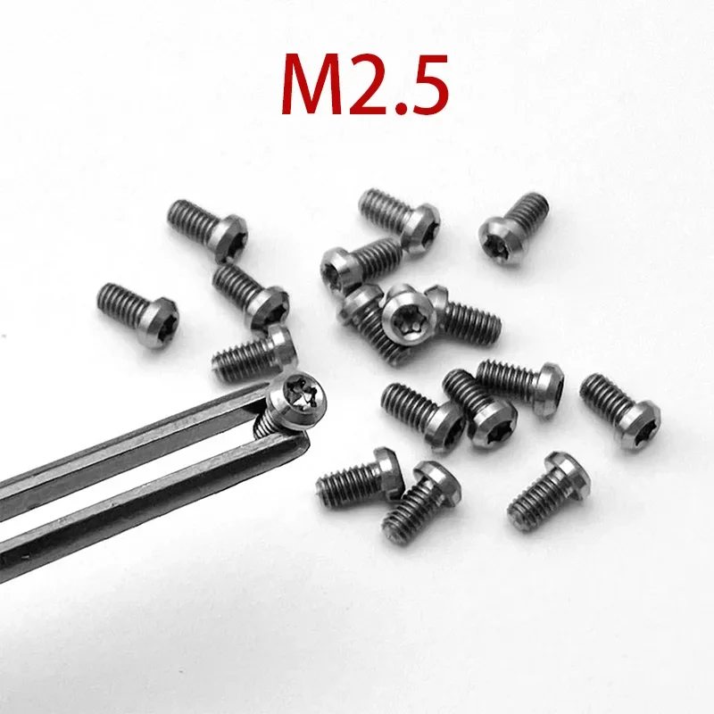 4pieces Titanium Alloy Flat Head Torx Screw for DIY Knife Handle Screw, M2.5/M3 Modified Knife Screw Making Accessories