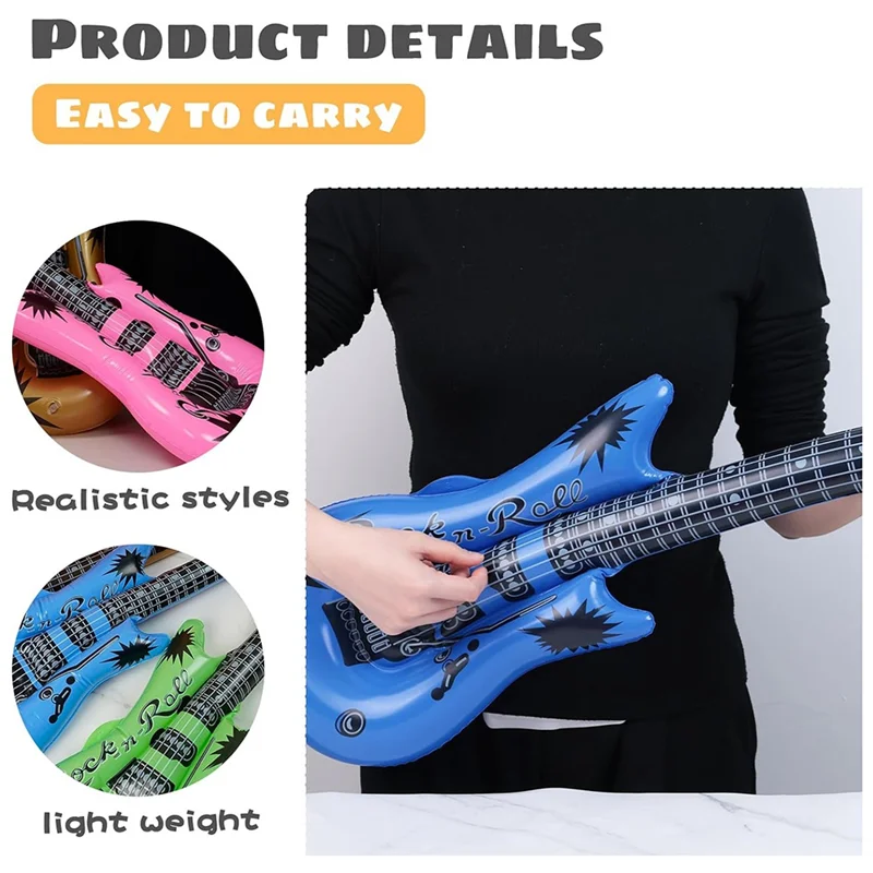 ABWE-guitare gonflable, guitare à soufflage, adaptée aux cadeaux pour enfants, fêtes de vacances